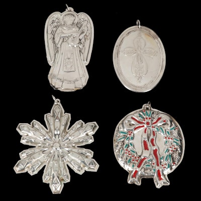 Towle, Gorham, and Wallace Sterling Silver Christmas Ornaments, 1972-1999