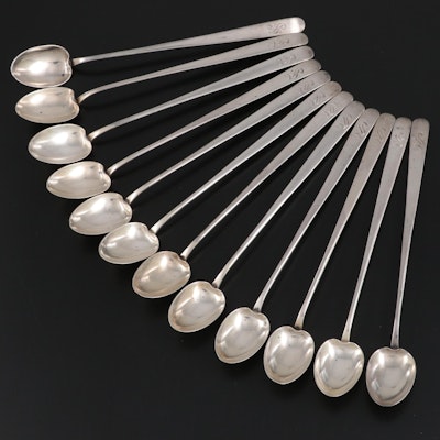 Wm. B. Durgin Sterling Silver Iced Tea Spoons, Late 19th / Early 20th Century