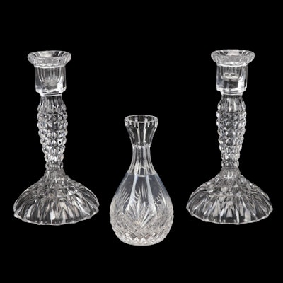 Wedgewood Crystal Bud Vase with Crystal Candlesticks
