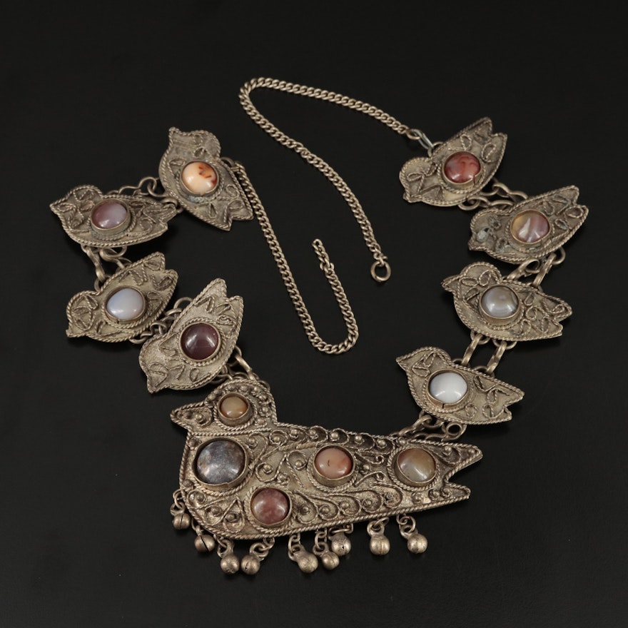 Vintage Agate Hindu Dove Necklace