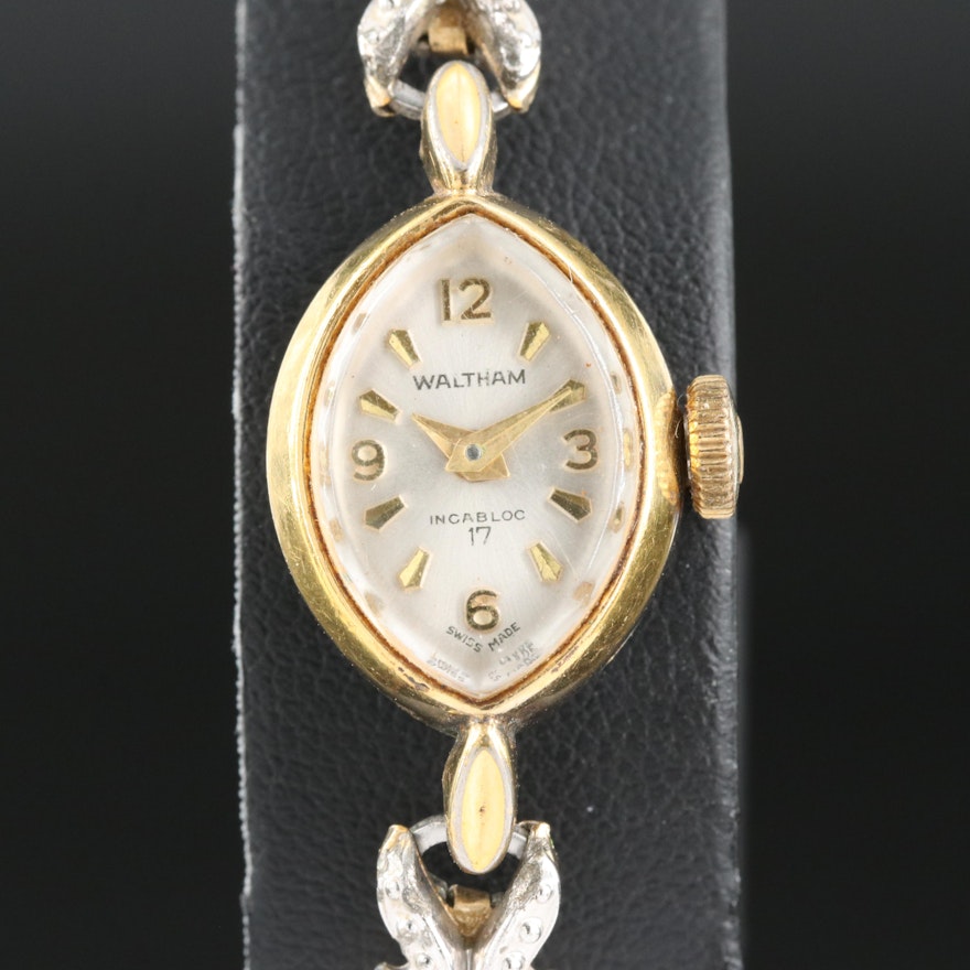 Vintage Waltham Manual-Wind Wristwatch with Diamond Expansion Bracelet