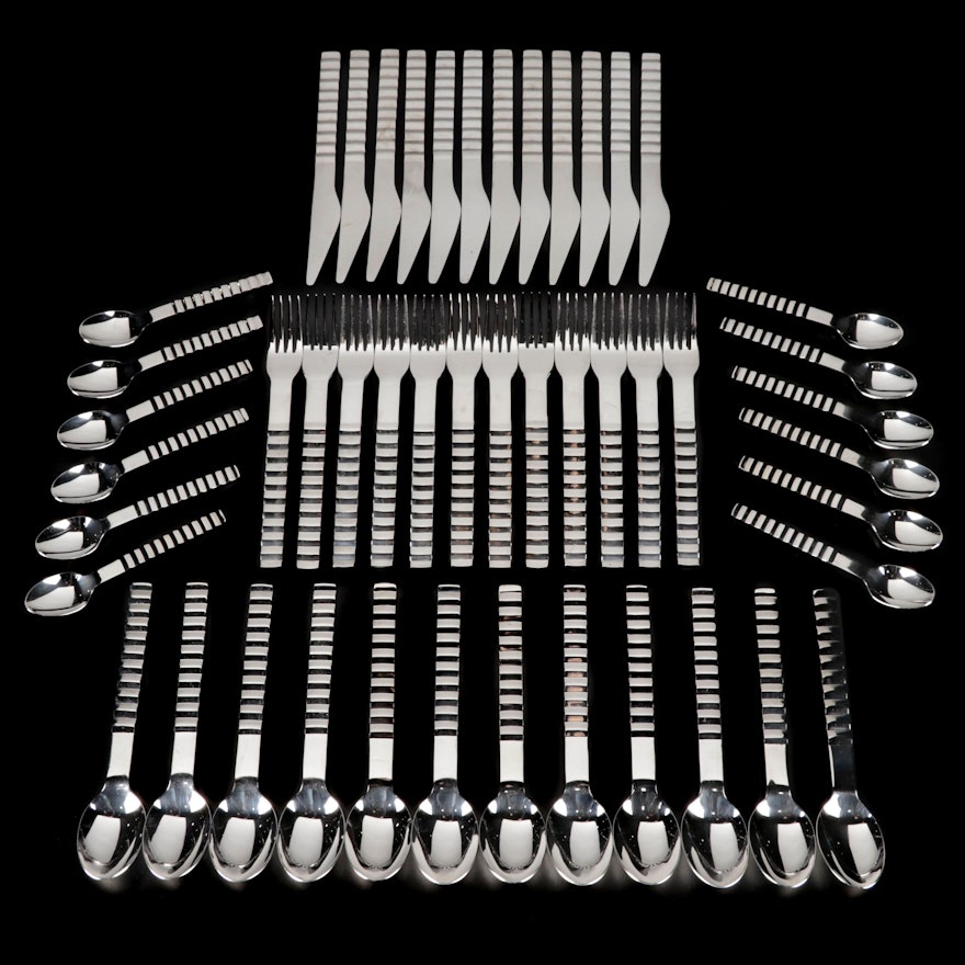 IKEA "IKE1" Stainless Steel Flatware Service for Twelve, Late 20th Century