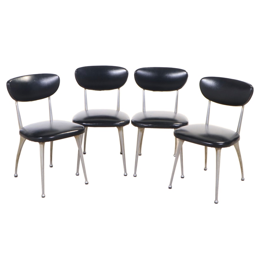 Four Mid Century Modern Shelby Williams "Gazelle" Aluminum and Vinyl Side Chairs