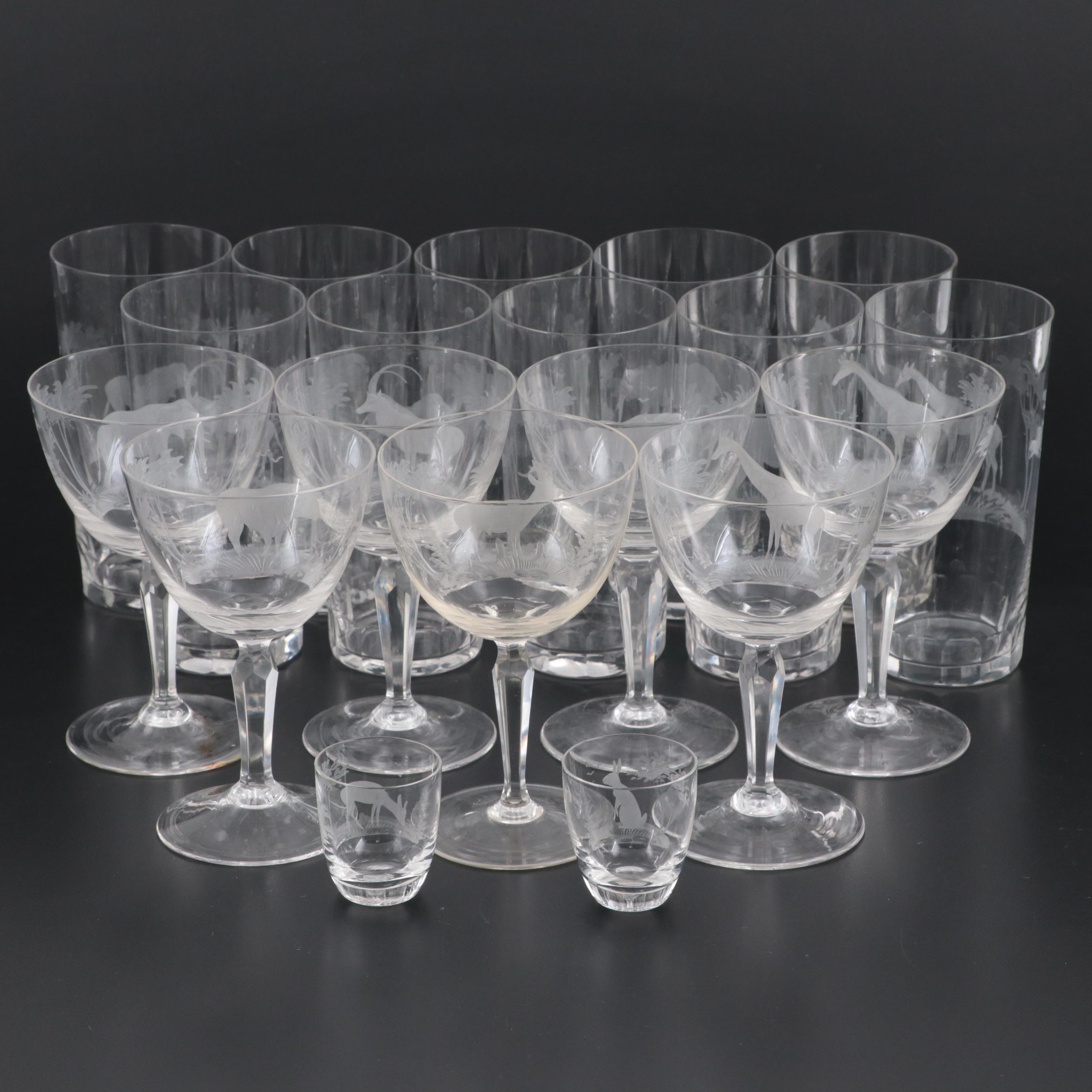 Queen Lace "KenyanAfrican" and "AmericanaAmerica" Cut Glass Drinkware