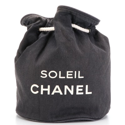 Chanel Beauté Promotional Small Sling Bucket Backpack in Cotton Canvas