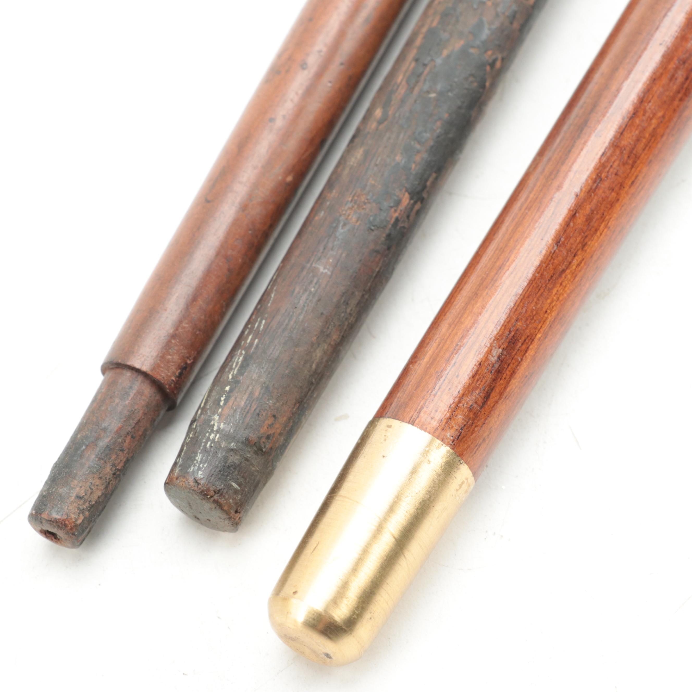 Wooden Walking Sticks and Brass Duck Head Cane With Hidden Compartment