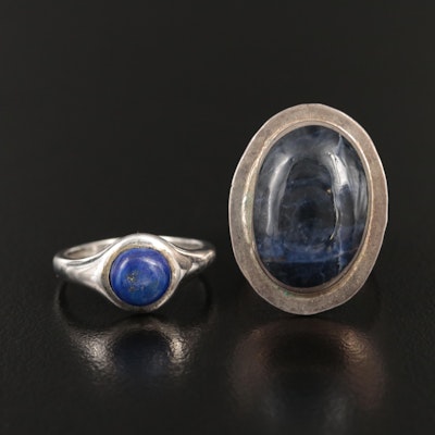 Sterling Sodalite and Lapis Lazuli Rings