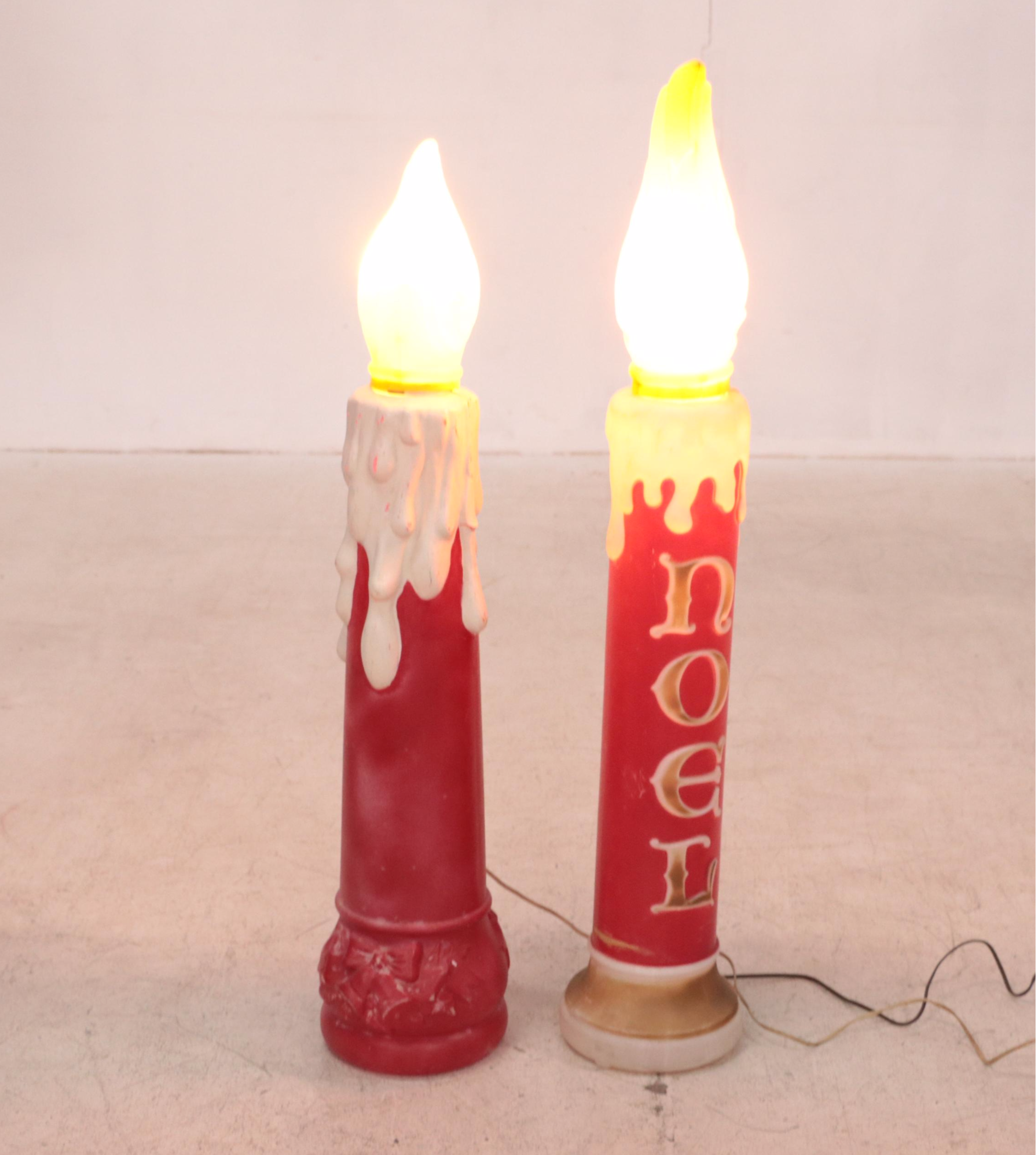 Electric Illuminated Outdoor Candle Pair EBTH