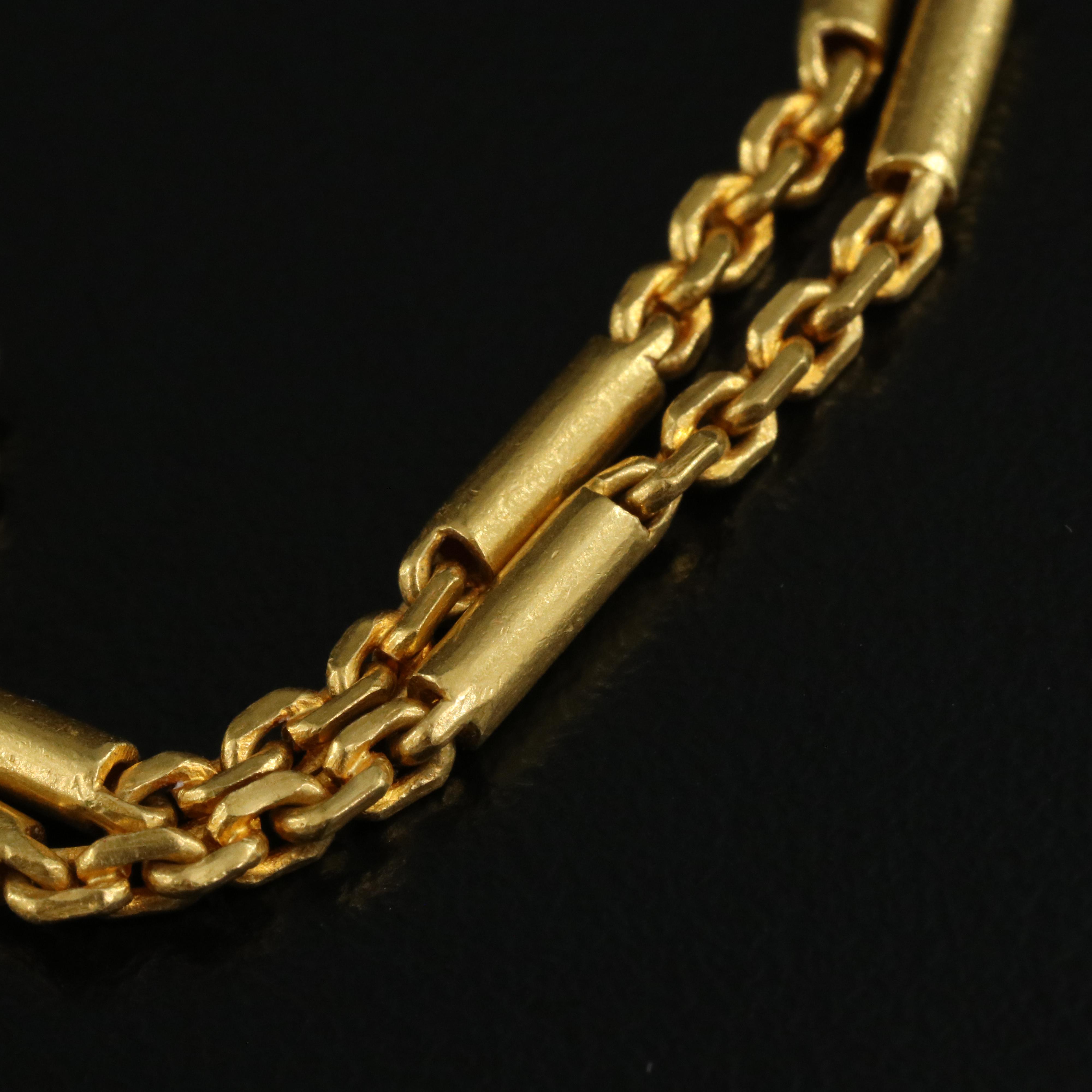 22K Fancy Link Necklace with Cross Charm EBTH