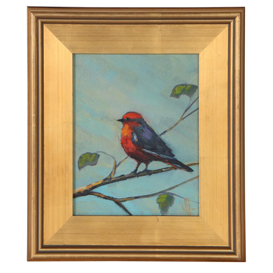 William Hawkins Oil Painting of Bird, 21st Century