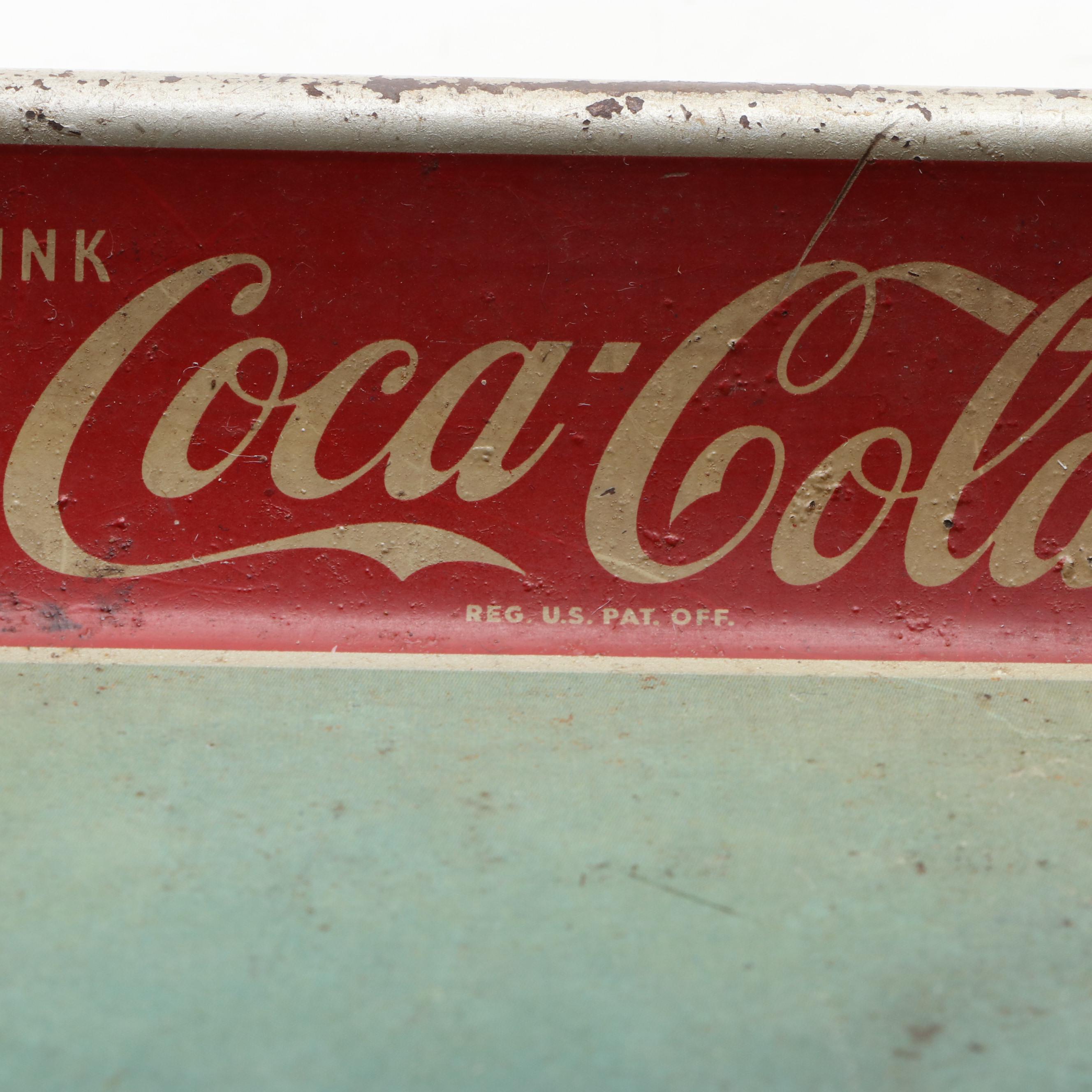 Green Glass American Eagle Decanters with CocaCola Tray EBTH