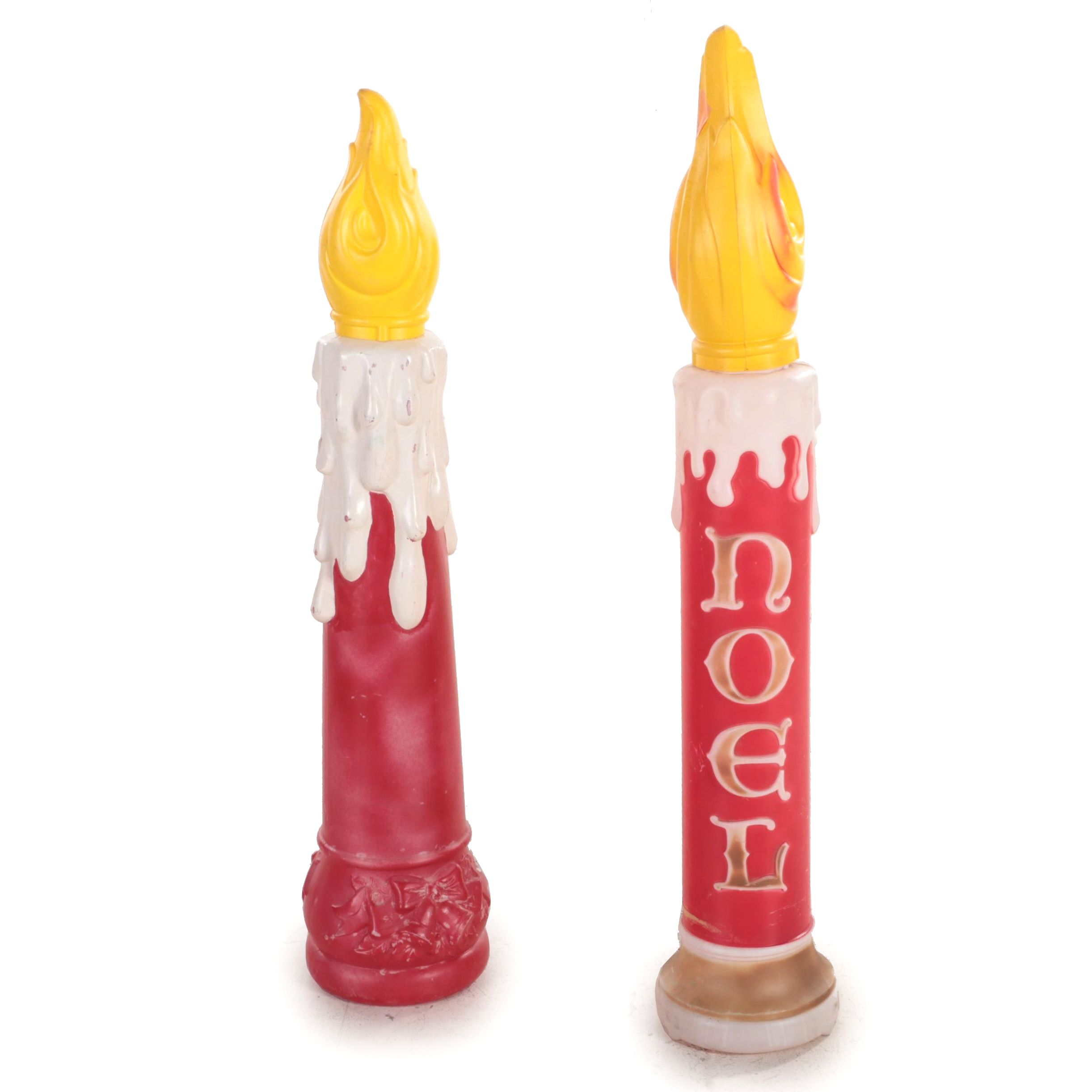 Electric Illuminated Outdoor Candle Pair EBTH