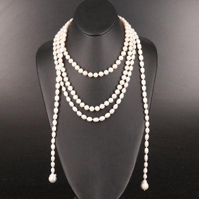 14K Pearl Necklace and Pearl Sautoir