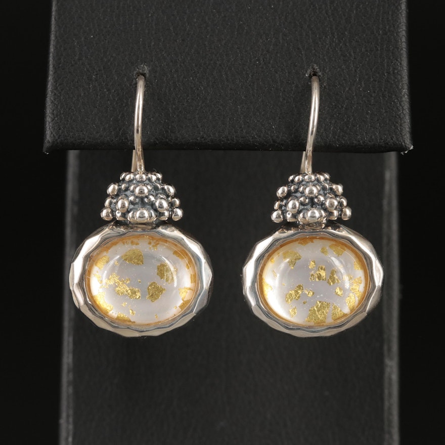 Michael Dawkins Sterling Quartz and Mother-of-Pearl Doublet Earrings
