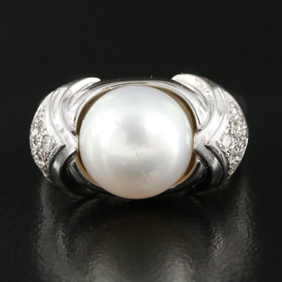 Marina B. 18K Pearl and Diamond Ring