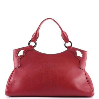 Cartier Marcello de Cartier Small Handbag in Red Grained Leather
