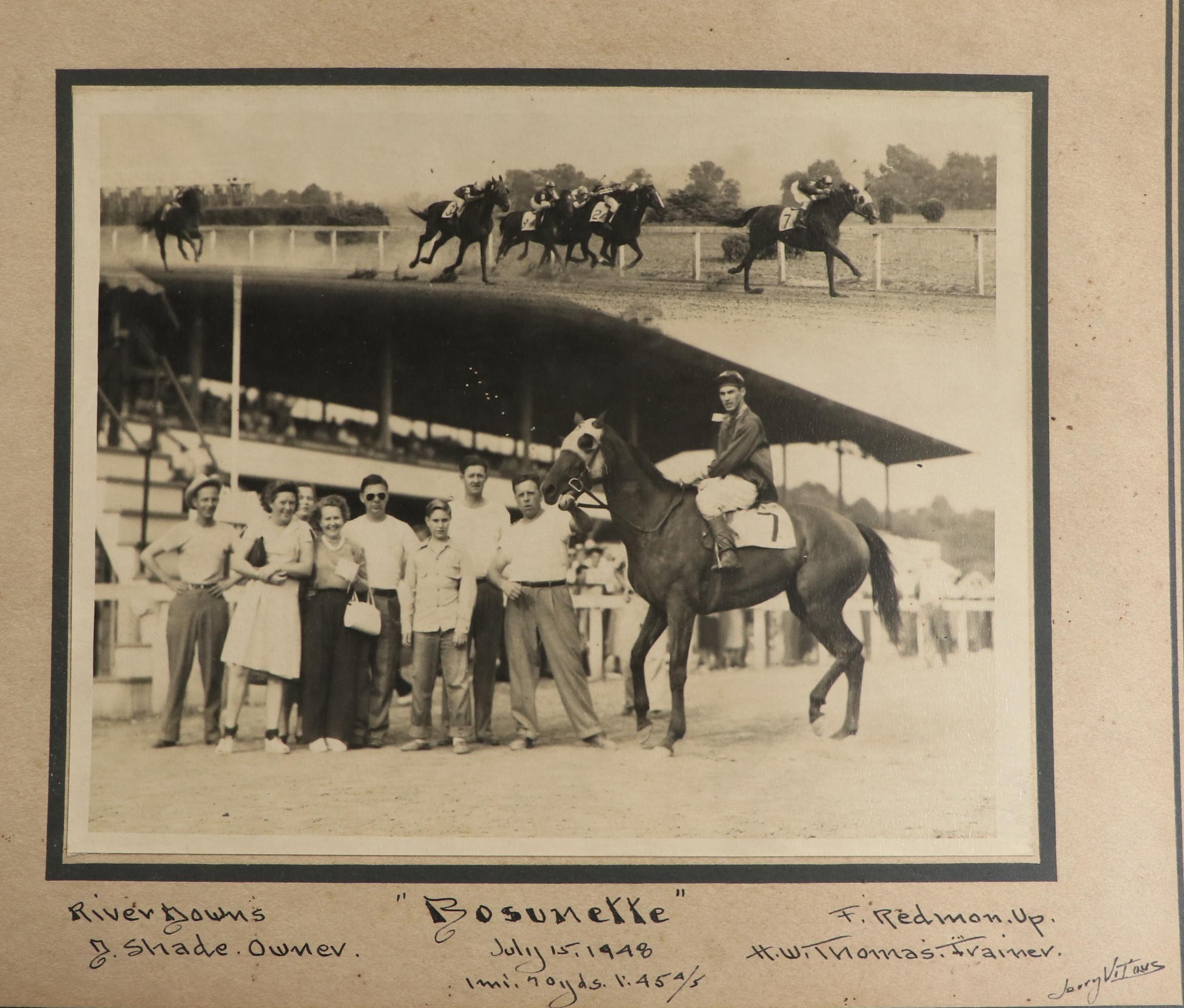 Silver Gelatin Photographs of Race Horses Including "Just Beans" and