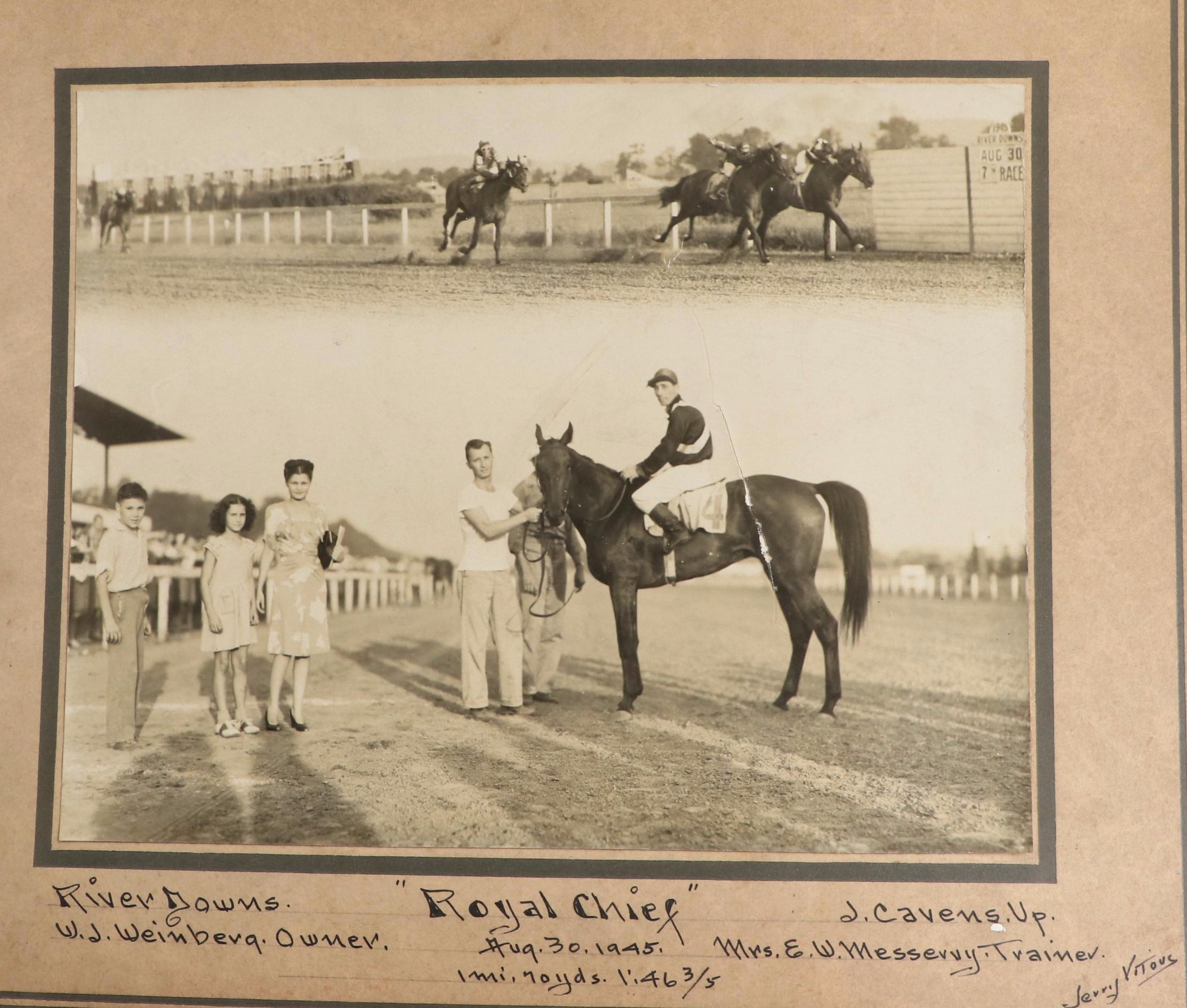 Silver Gelatin Photographs of Race Horses Including "Just Beans" and
