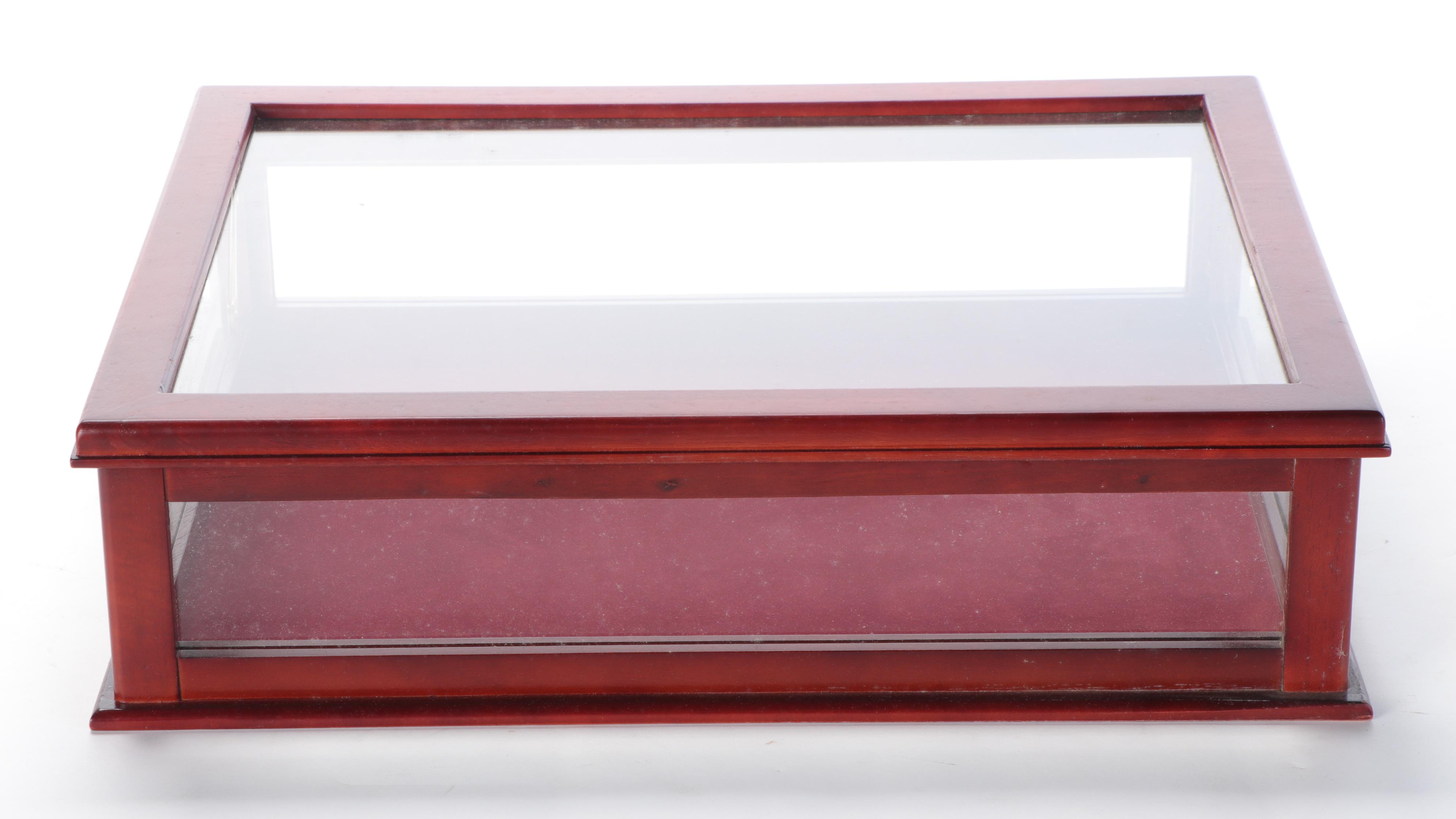 Table Top Display with Hinged Glass Pane Lid EBTH