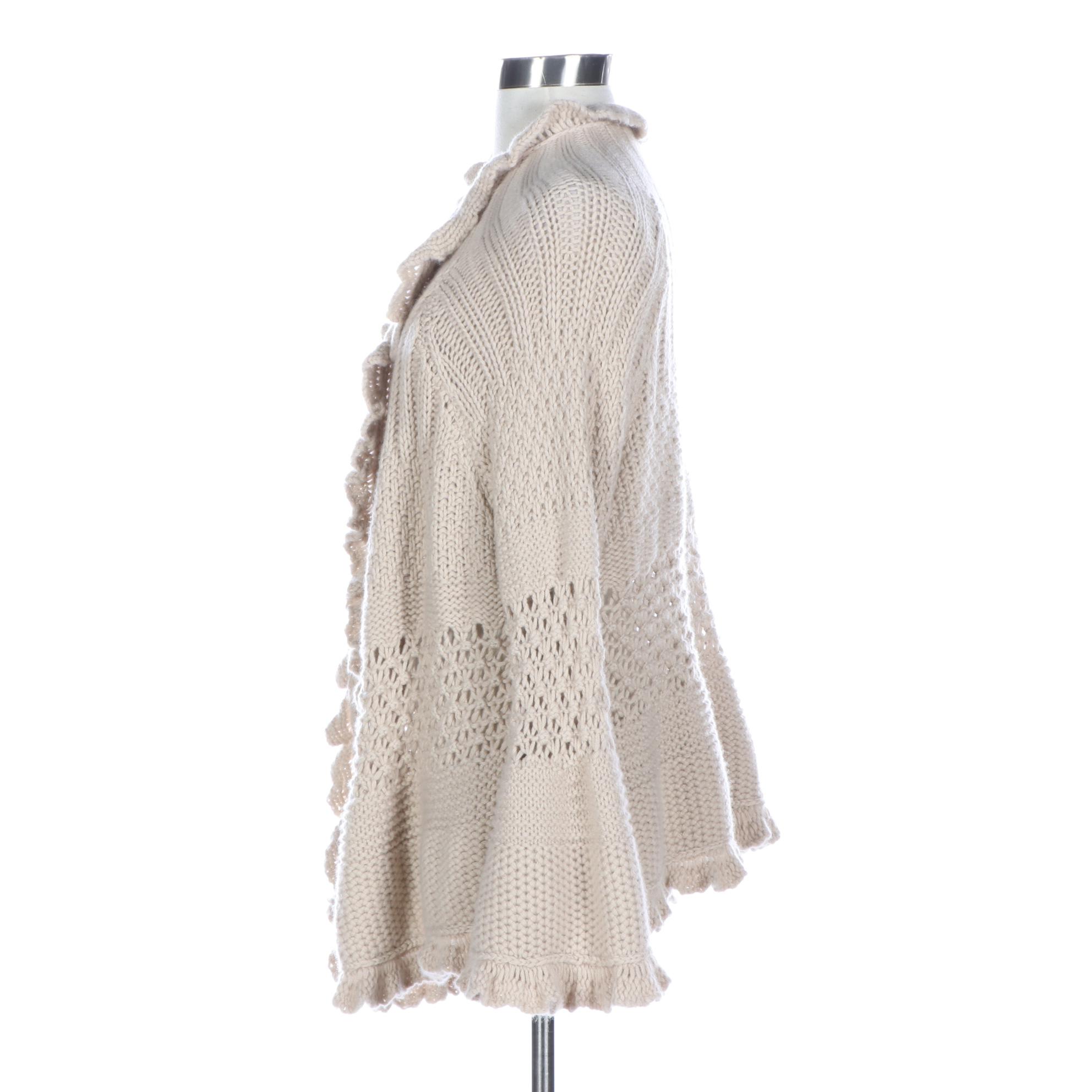 Pull 100% Cachemire Maria Di Ripabianca - Vert Anisé, Taille 36/38, Occasion Très Bon état