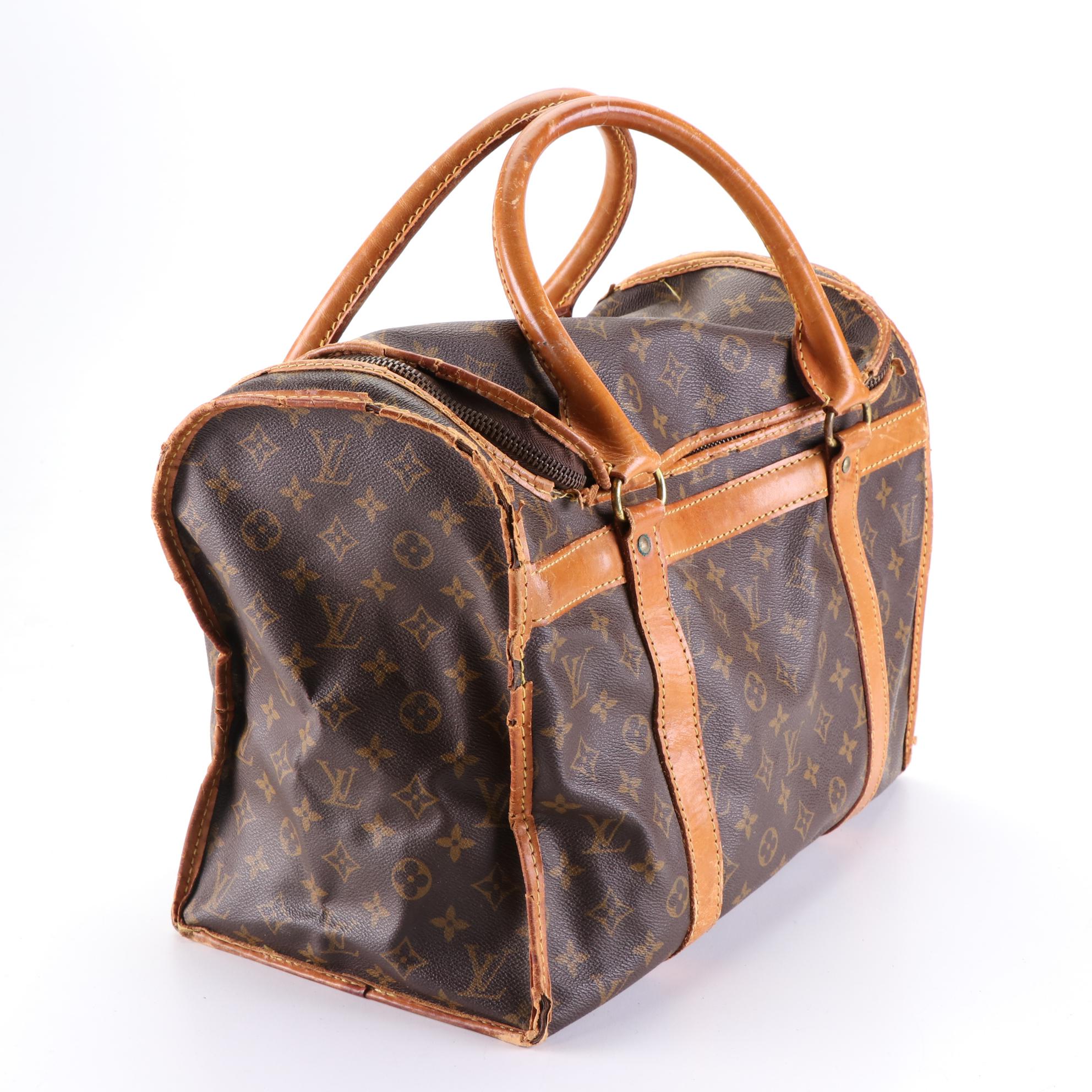 Louis Vuitton Sac Chien 40 Dog Carrier in Monogram Canvas and Vachetta Leather EBTH