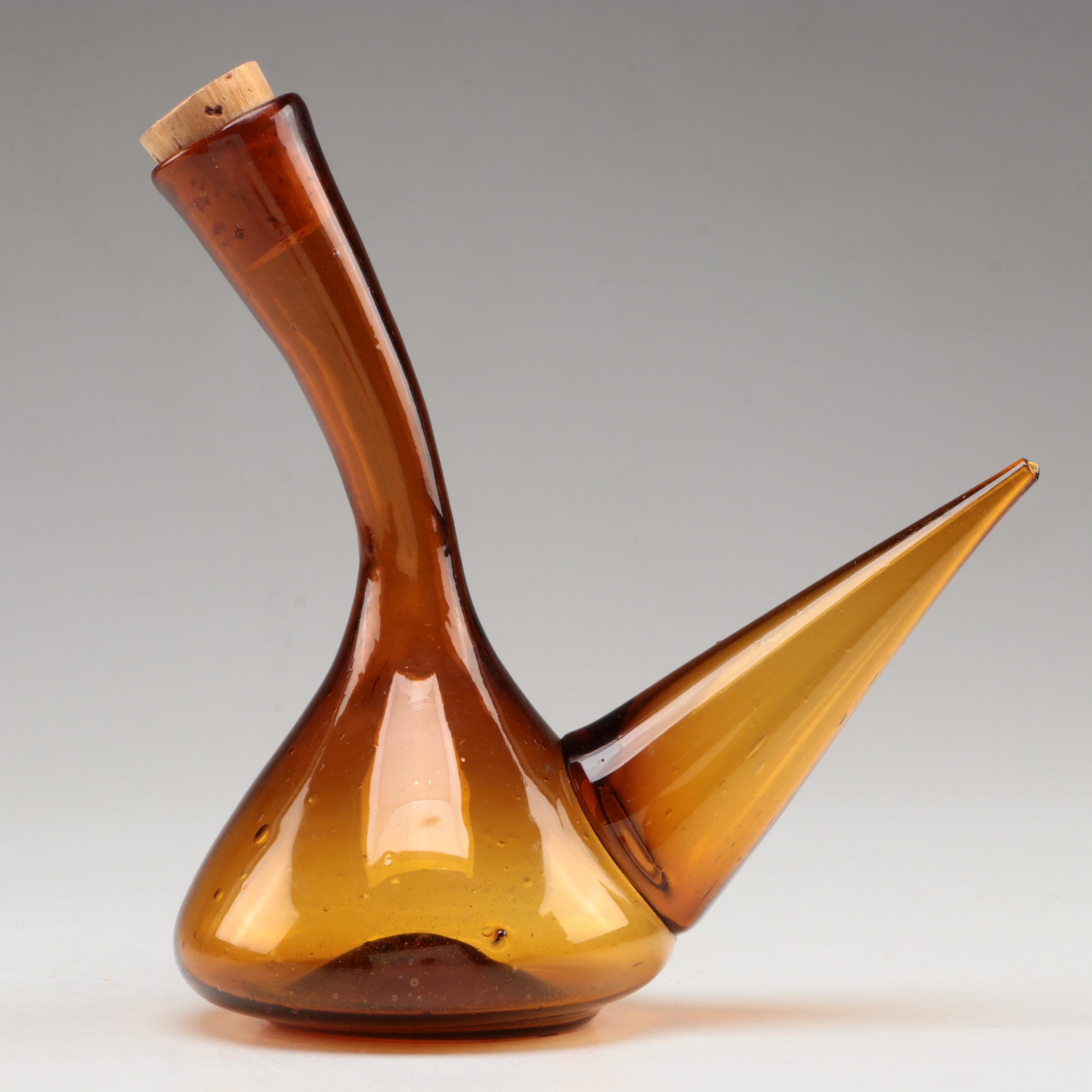 Spanish Art Glass Porròn Wine Decanter EBTH