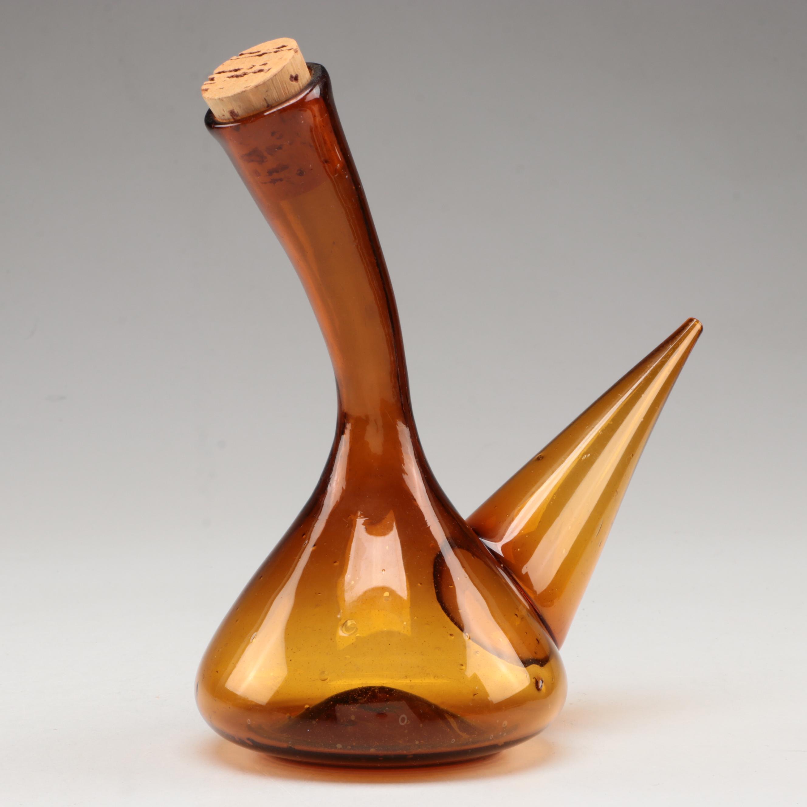 Spanish Art Glass Porròn Wine Decanter EBTH