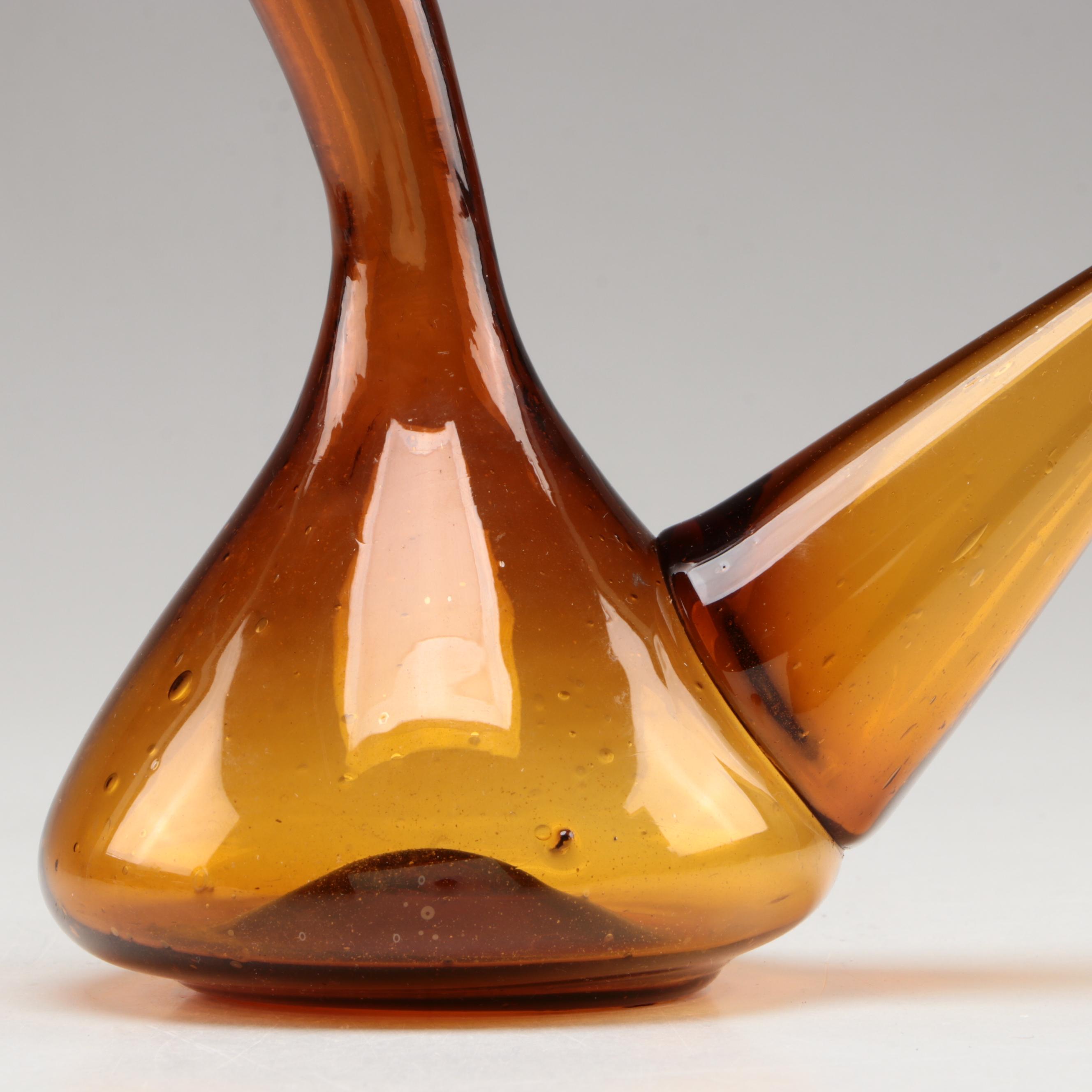 Spanish Art Glass Porròn Wine Decanter EBTH