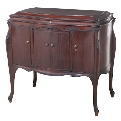Victor-Victrola Serpentine Mahogany Cabinet, Early 20th Century