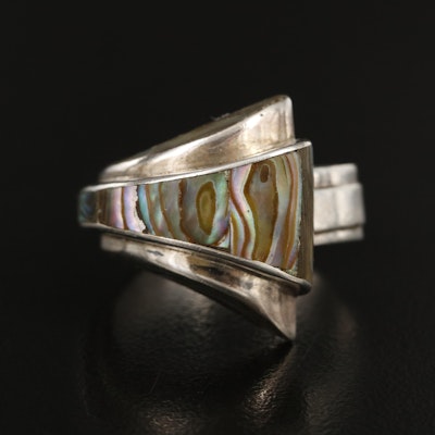 Mexican Sterling Abalone Open Shank Ring