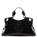 Cartier Marcello de Cartier Large Handbag in Black Patent Leather