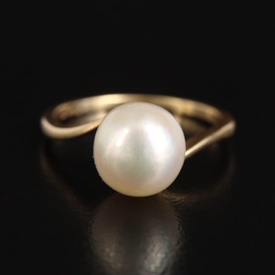 Mikimoto 14K Pearl Bypass Ring