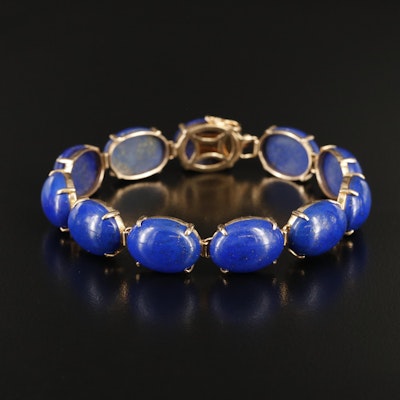 14K Lapis Lazuli Line Bracelet