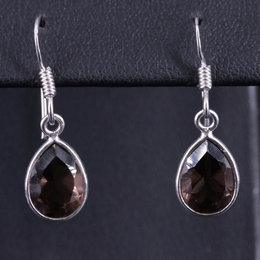 Sterling Silver Gemstone Drop Earrings