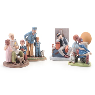 Norman Rockwell Collectors Club and Danbury Mint Porcelain Figurines