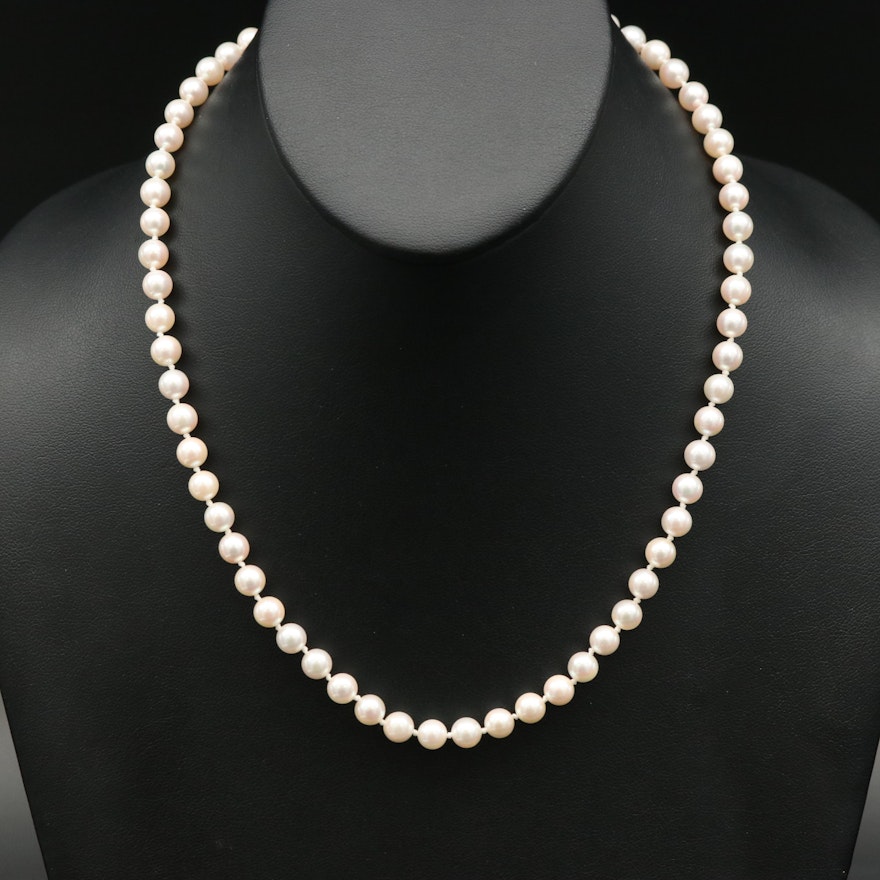 Pearl Necklace with 18K Clasp