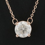 14K Rose Gold 1.14 CT Diamond Solitaire Necklace