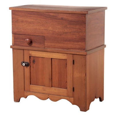 Victorian Poplar and Yellow Pine Dry Sink Cabinet, Late 19th Century
