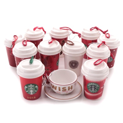 Starbucks Holiday Cup Ceramic Tree Ornaments