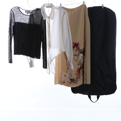 Emanuel Ungaro Sheer Blouse, Silk Skirt, Sweater, and Other Garment Bag
