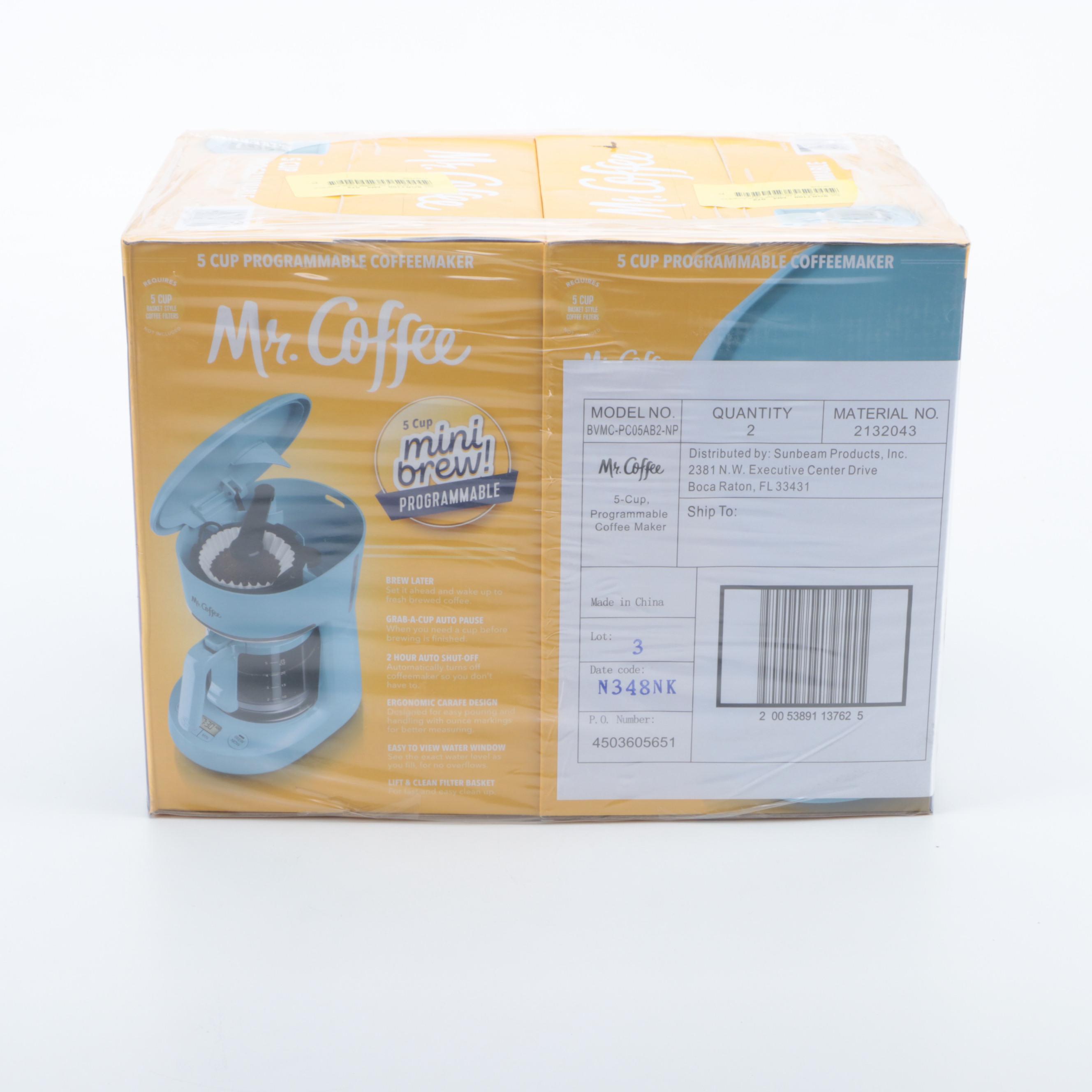 Mr. Coffee FiveCup Programmable Coffee Makers EBTH