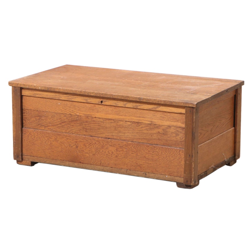 Late Victorian Oak Chest, Late 19th/Early 20th Century