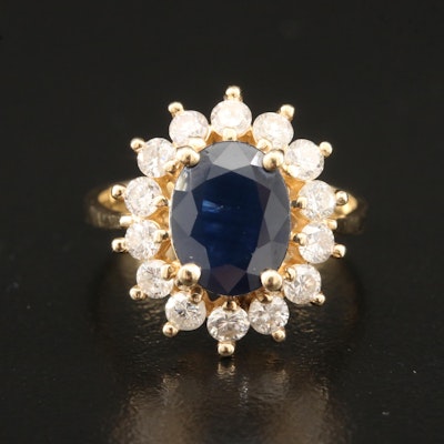14K 2.39 CT Sapphire and 1.00 CTW Diamond Ring