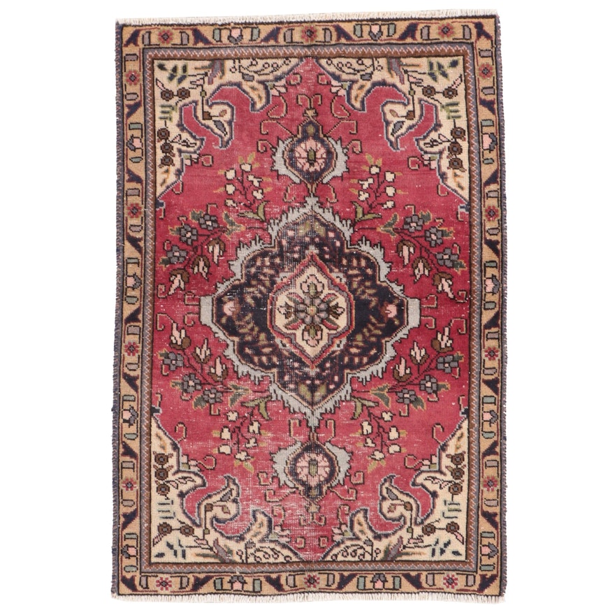 3'4 x 5' Hand-Knotted Persian Tabriz Area Rug