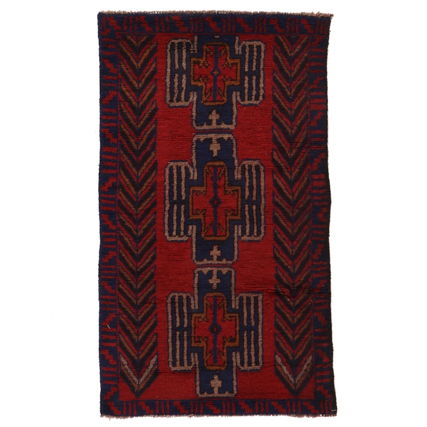 2'10 x 4'11 Hand-Knotted Afghan Turkmen Rug