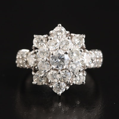 Platinum 2.00 CTW Diamond Cluster Ring