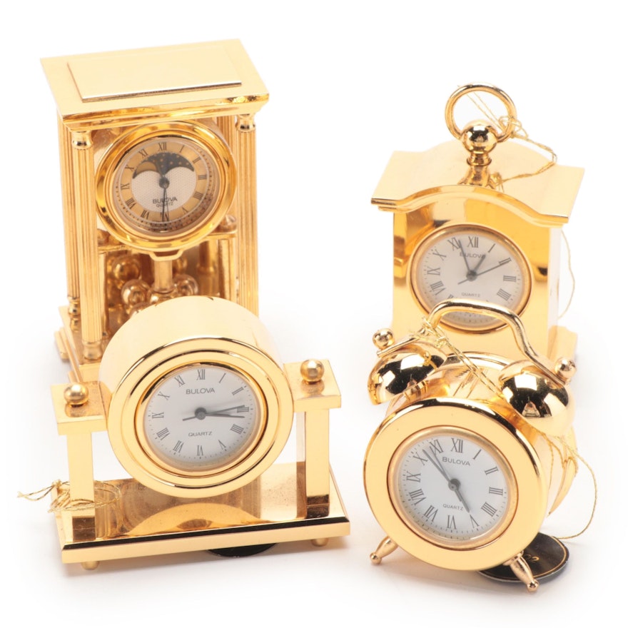 Bulova "Lancelot" and Other Miniature Bulova Brass Clocks