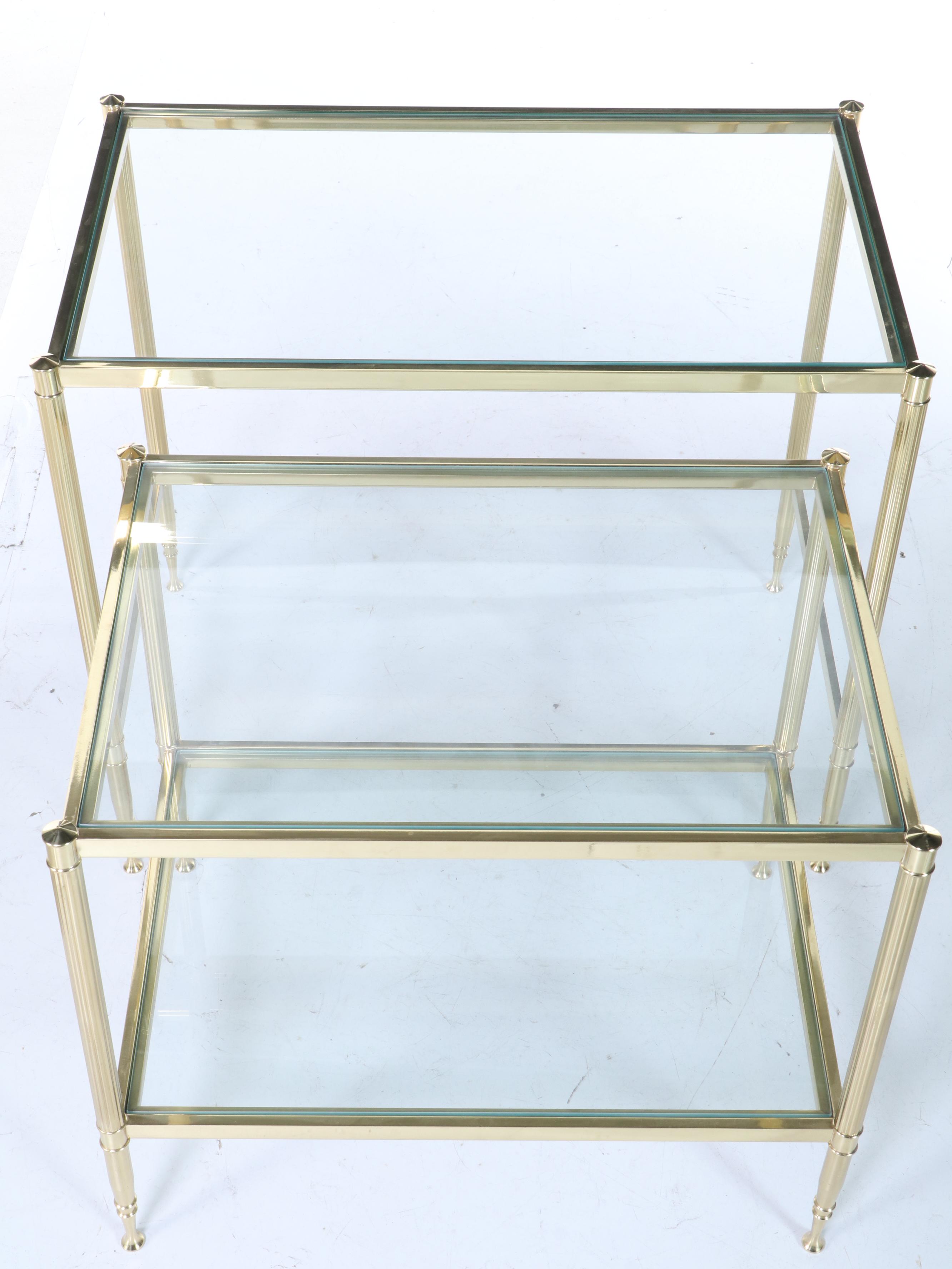 Brass and Glass Nesting Tables EBTH