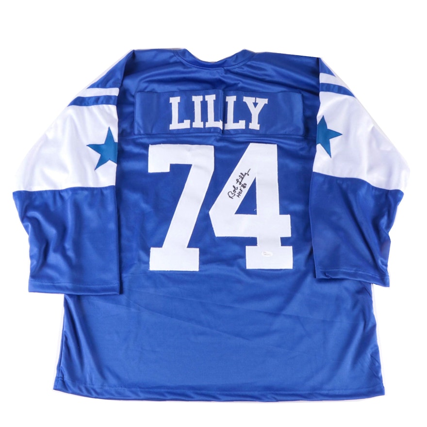 Dallas Cowboys Bob Lilly Signed "HOF '80" Football Jersey