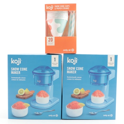 Koji Snow Cone Makers with Paper Cups and Straws
